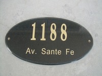 Solid Polished Black Granite Address Plaque with Gold Lettering