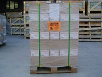 A pallet of manufacturer injection molded pin ready for shipment