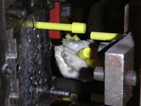Insert Injection Molding of a Plastic Cap around a Pultruded Pin