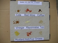 Stain Testing our Versa Veneered Composite Flooring
