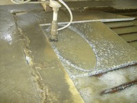 Waterjetting out a Stone Address Plaque